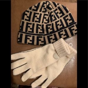 Fendi hat and gloves.
